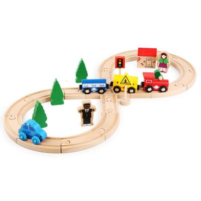 China Interactive Educational Wooden Train Toys Car Toys Parent-children Children's Wooden Train Set For Children for sale