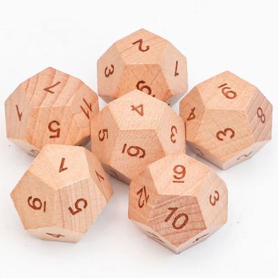 China Custom 20 Sided Dies Custom 6-20 Sided Wooden Dies Set Unfinished Wooden Dies Laser Engraved Or Printed for sale