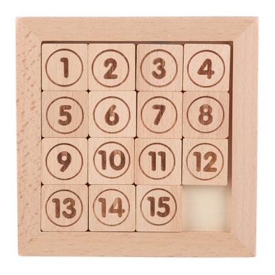 China Building Toy Chinese Sliding Block Puzzles, Sliding Blocks Puzzle Game, Educational Wooden Block Number and Letter Puzzle 26pcs for sale