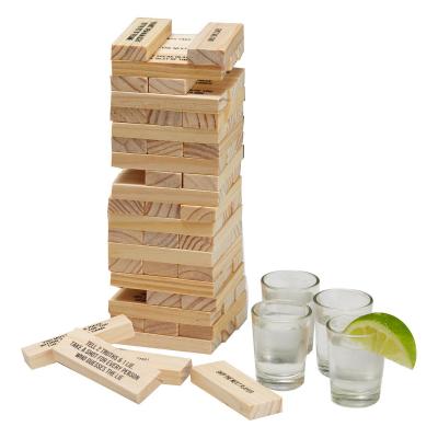 China Construction Toy Wooden Drinking Game Tower, Tumbler Solid Tower Drinking Game, Adult Drunk Tower Drinking Game for sale