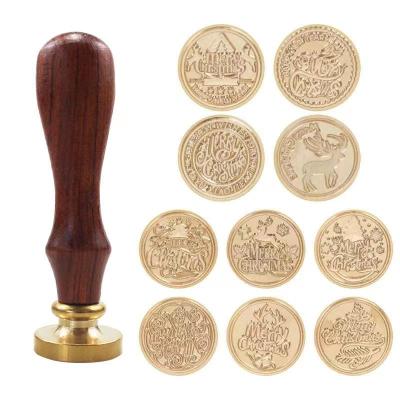 China Decoration Factory High Quality Brass Head Handle Wax Seal Wood Stamp for sale