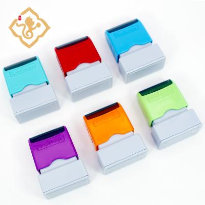 China Pre Inked Double Office Foam Stamp , Multi Color Handle Flash Stamps F Series For Customized Signature Name Stamps for sale