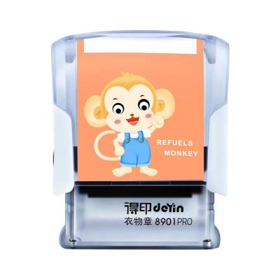 China Office Self Inking Cute Cloth Stamp Kids Toy Cloth Clothing Stamp Soft Cartoon Name Stamp for sale