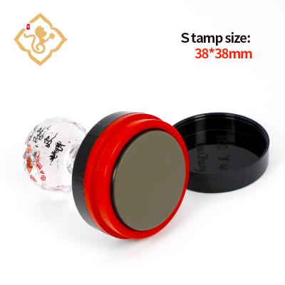 China Office Factory Manufacture Various Popular Product 38*38mm Round Flash Stamp for sale