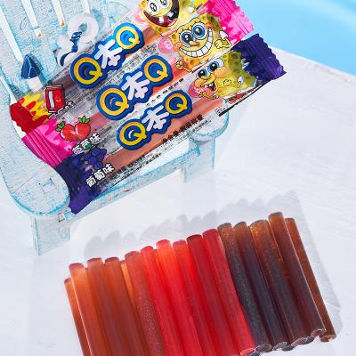 China New Natural Plant Halal Fruit Flavors Sour Lollipop Q Chewy Straw Candy Super Big Stick Candy for sale