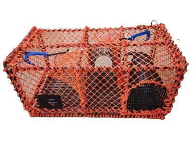 China Rectangular Shape Lobster Netting And Orange Rope Lobster Trap / Crab Trap for sale