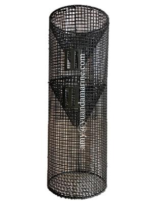 China Plastic Coated Wire Mesh Fish Trap Fish Cylinder Cage for sale