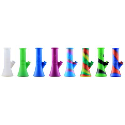 China 9 Inch Soft Feeling Silicone Water Bong Mix Color Printed for sale