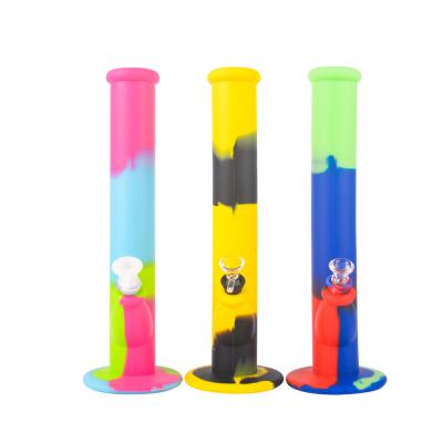 China 10 Inches Tall Colorful Silicone Water Bong 14mm Female Joint for sale