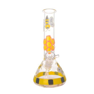 Chine Becher en verre Bong Straight Glass Bong d'abeille jaune 8 pouces à vendre