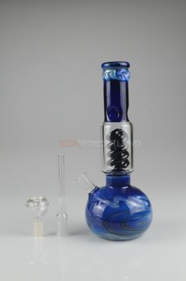 China Van de het Glasbeker van de kobalt de Blauwe Fles Rol van Bong Ball Style With Black Te koop