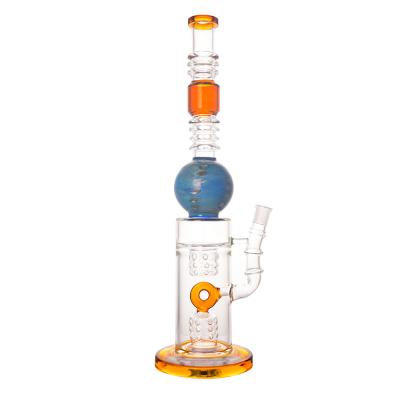 Chine 18 pouces de tube droit Bong Amber Filter Multi Ring de double forme cylindrique à vendre