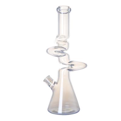 China 3 Colors Smoking Glass Bong 16 Inches Height With Dazzling Light Transmission for sale