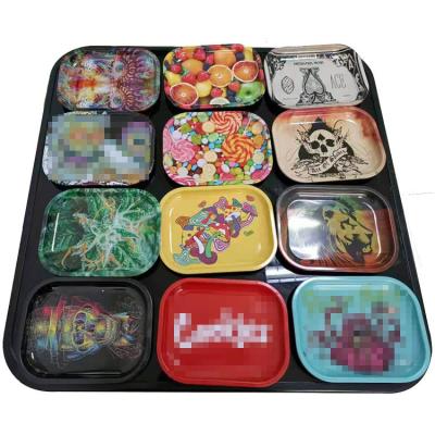 China Balance Porcelain Storage Metal Rolling Tray For Herb Rolling for sale