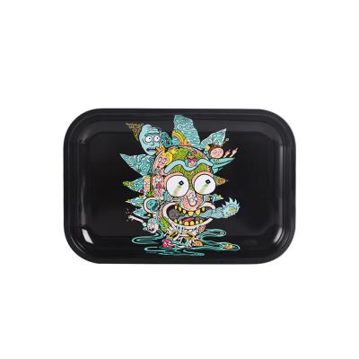 China Rick And Morty Plate Discs Metal Rolling Tray Black 29*19cm for sale