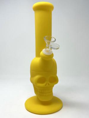 China Skull Design Silicone Water Bong 11 Inches Height Various Colors for sale