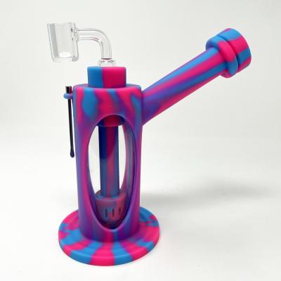 China 7.5 Inches Silicone Water Bong Silicone Bubbler Bong With Tree Perc for sale