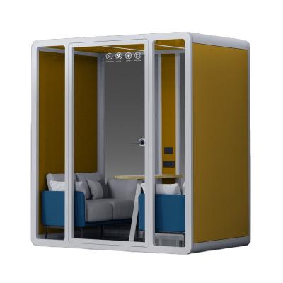 China Adjustable (height) Modular portable soundproof furnished meeting acoustic office pod with furniture for sale