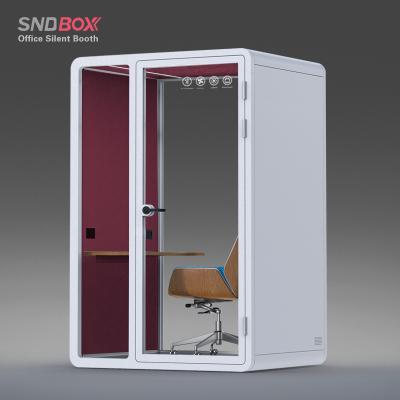 China Adjustable (height) Soundproof phone booth pods Reception office booth sound proof box office slient pod with dual USB WIFI for sale