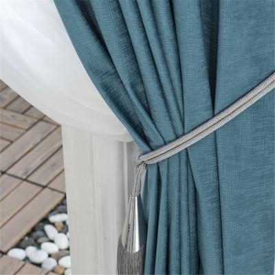 China Solemn Embossing 100% Polyester Blackout Pleat Sheer Jacquard Fabric For Living Room Curtain for sale