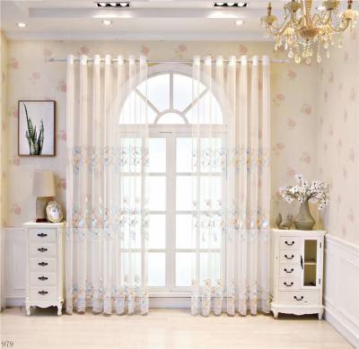 China OEM Fire Retardant Custom Accept Luxury Embroidery Drapes Geometric Sheer Curtain For Living Room for sale