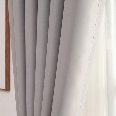 China Blackout Living Room Plain Design Thermal Insulated Fabric Curtain for sale