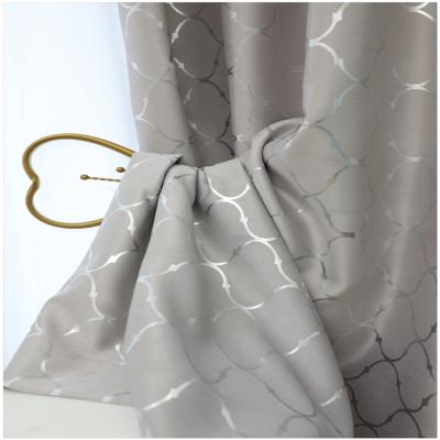 China 100% Living Room Luxury Geometric Polyester Gold Aluminum Style Modren Curtain Blackout Window Hotel Office for sale