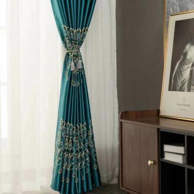 China Blackout Jacquard Printed Curtains Grommet Window Ready Made Living Room Curtain for sale