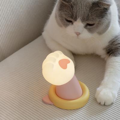 China Cat Claw Creative Night Light Charging USB Birthday Gift Cute and Cute Practical Girl Gift Silicone Patting Light for sale