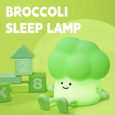 China DY Trendy Sleep Silicone Night Light Rechargeable Bedside Vegetable Lamp 3 Level Dimming Broccoli Night Light for sale