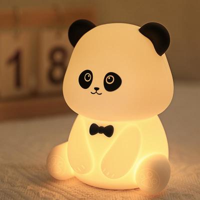 China Cute Animal USB Rechargeable Baby Lamps Silicone Panda LED Night Light For Kids Night Lights for sale