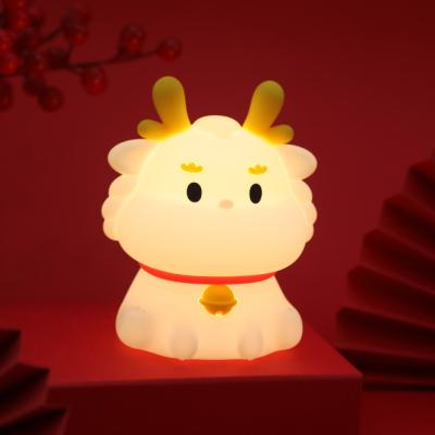 China Cute Silicone Dragon Bedroom Decoration Mini Lovely Night Lamp Animals Cartoon Night Light For Kids for sale