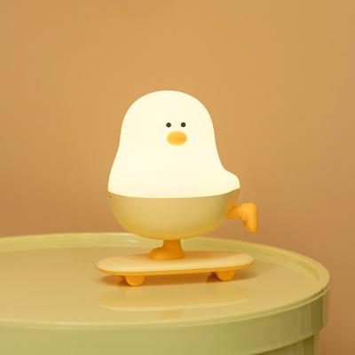 China Modern Rechargeable LED Skateboard Chicken Night Lamp ABS Bedroom Desktop Decor With Touch Power Holiday Gift For Sleepers for sale