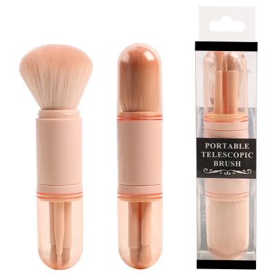 China New Skin-Friendly 4 in 1 Professional Portable Makeup Brush Set Eyeshadow Travel Makeup Brush Dual Sided for sale