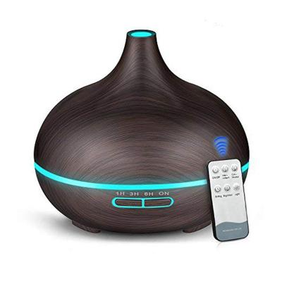 China Newest 500ml Smart Car Electric Cordless Essential Oil 7 Led Aromatics Color Wooden Air Humidifier Air Diffuser 2021 for sale