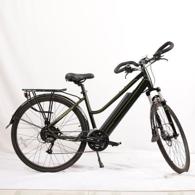 China Aluminum Alloy New Design Suspension Fork Lock Aluminum Alloy Urban Frame 36v 10.4AH 27speed Electric Bicycle for sale