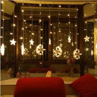 China Star Moon Star Moon Curtain String Light for Room Festival Christmas Decoration for sale