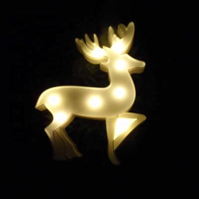 China Customized Led Christmas Light Holiday Decoration 3D Marquee Sign Plastic Unicorn Deer Different Shape Led Home Decor Night Light for sale