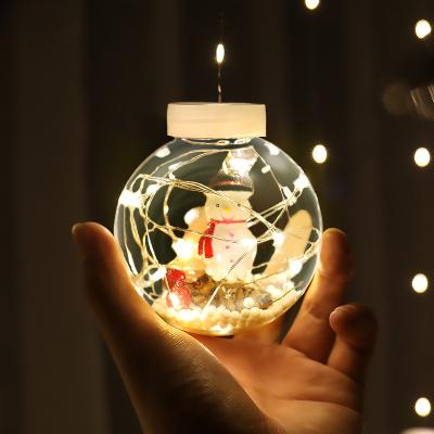 China Led Transparent Plastic Ball Curtain Light 10 Baubles Christmas Decoration Copper Wire Light for sale