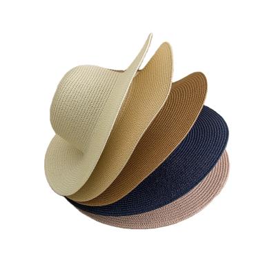 China Fashion\Fashion Simple Wide Brim Beach Straw Hats Wholesale Custom Women Comfortable\Logo Durable for sale