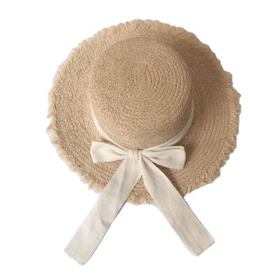 China Fashion\Custom Fashion Women Beach Raffia Straw Hat High Quality Comfortable\Durable Bow Hats for sale