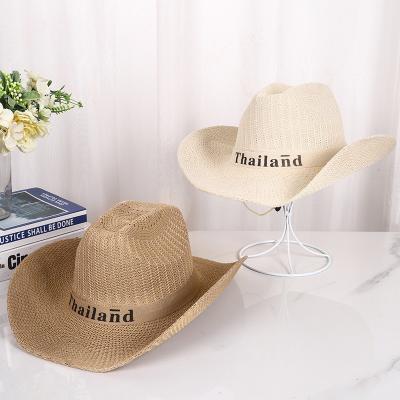 China Fashion \ wide brim straw cowboy hat summer travel sun visor cheap wholesale comfortable \ durable hats for sale