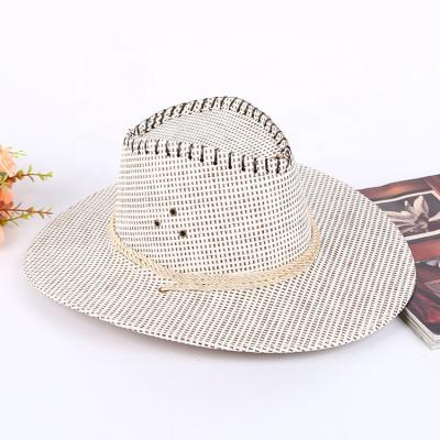 China Fashion unisex custom wide brim cowboy straw hats\sunproof cheap comfortable\durable summer for sale