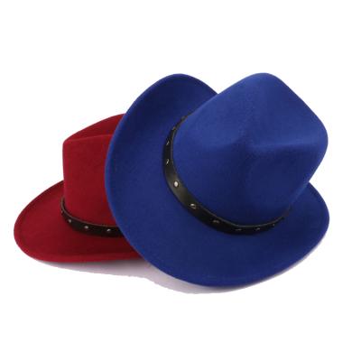 China Fashion\Men's Comfortable Adult Women\Men's Solid Color Felt Hat Solid Color Felt Cowboy Hat For Sale for sale