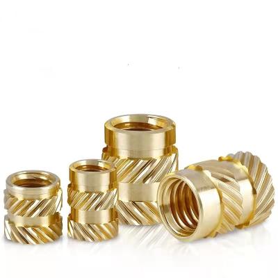 China Heavy Industry In Stock High Quality Knurled Heat Staking H62 Inserts Threaded Brass Nut M5 M6 for sale