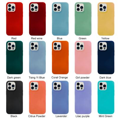 China Shockproof For Apple iPhone 12 Silicone Case With Customized Logo Silicon Back Cover Liquid Silicone Cover Microfiber For iPhone 11 SE 13 for sale