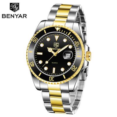 China Benyar 5161 2021 New Men's Water Resistant Watch Top Luxury Brand Simplicity Mens Quartz Wristwatches 30m Orologio Casual Waterproof Luminous Clock for sale