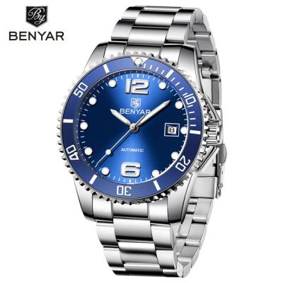 China Benyar 5152 Automatic Mechanical Automatic Date Watch Mens Watches Waterproof Top Brand Stainless Steel Relogio Masculino Clock for sale