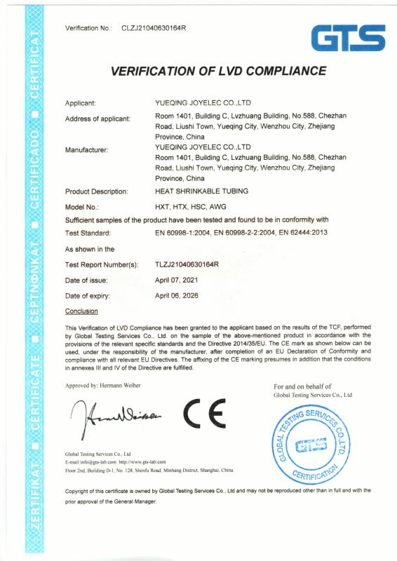 CE - Yueqing Joyelec Co., Ltd.