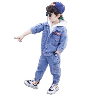 China Wholesale High Quality Long Jean Boy's Denmin Lattice Jump Suit For Kids for sale